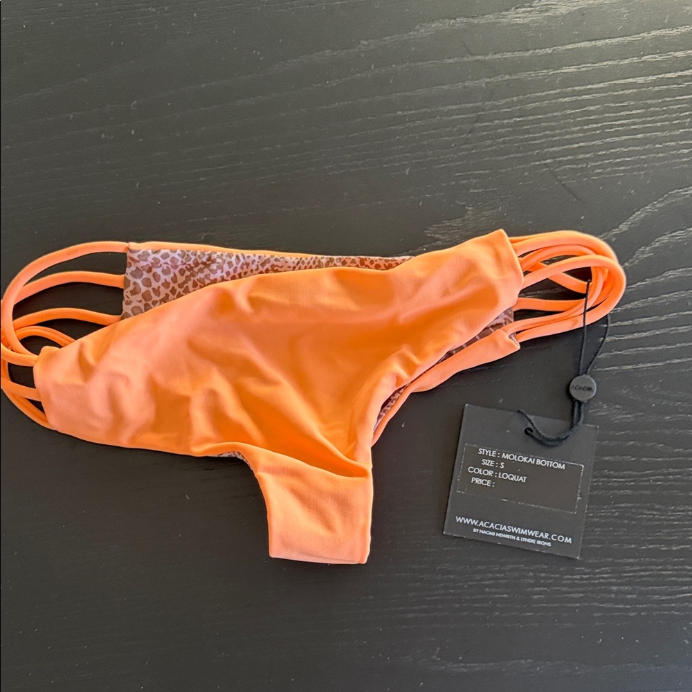 Acacia Swimwear Orange and Leopard Bikini Bottom